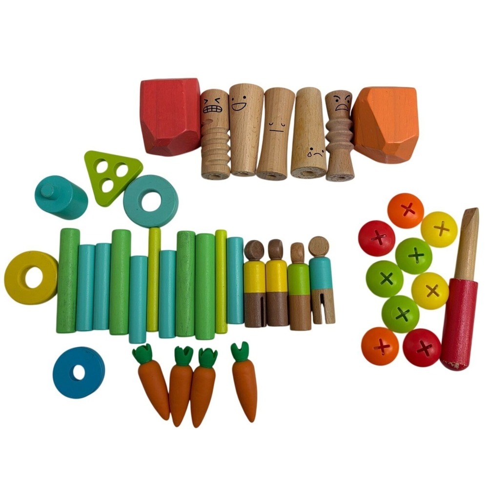 Lovevery Replacement Toy Carrot Emotion Peg Counting Stacking Rock Mosaic Button